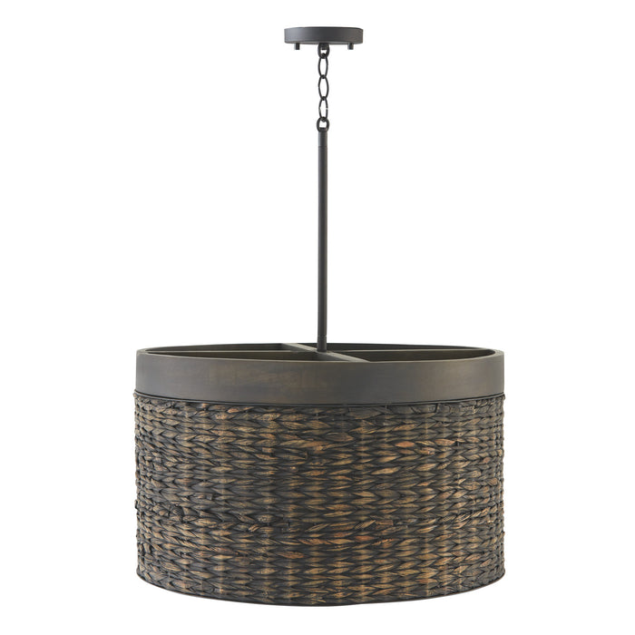 Capital Lighting 343942CW Four Light Pendant, Charcoal Wash