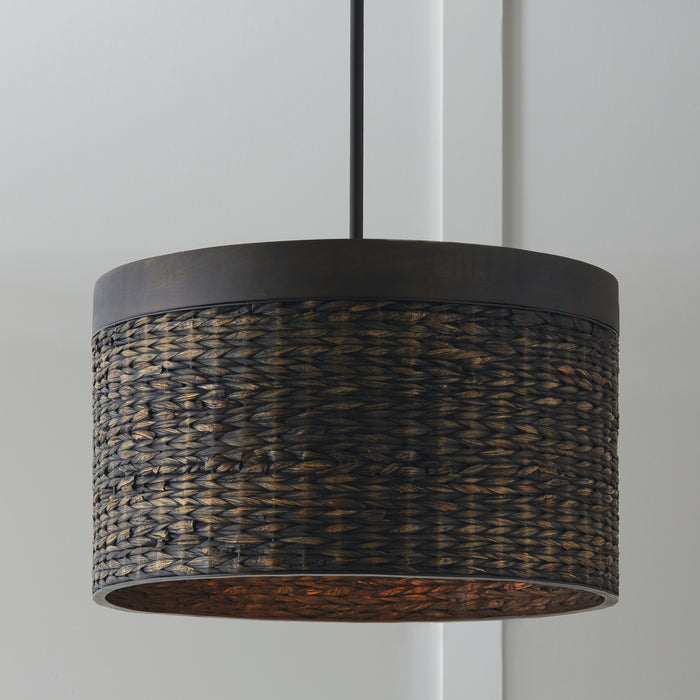 Capital Lighting 343942CW Four Light Pendant, Charcoal Wash