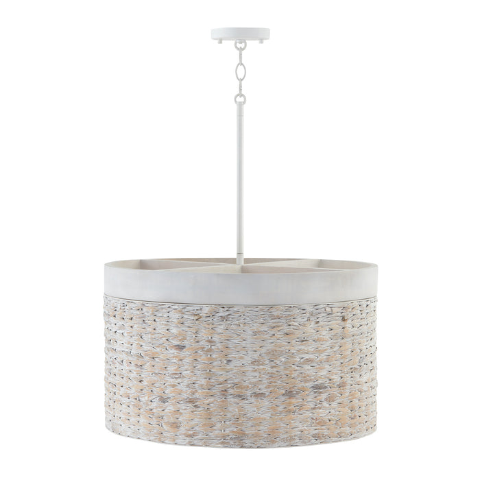 Capital Lighting 343942HW Four Light Pendant, Chalk Wash