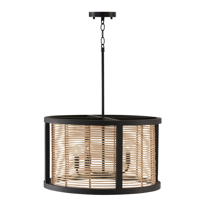 Capital Lighting 344061FK Four Light Pendant, Flat Black