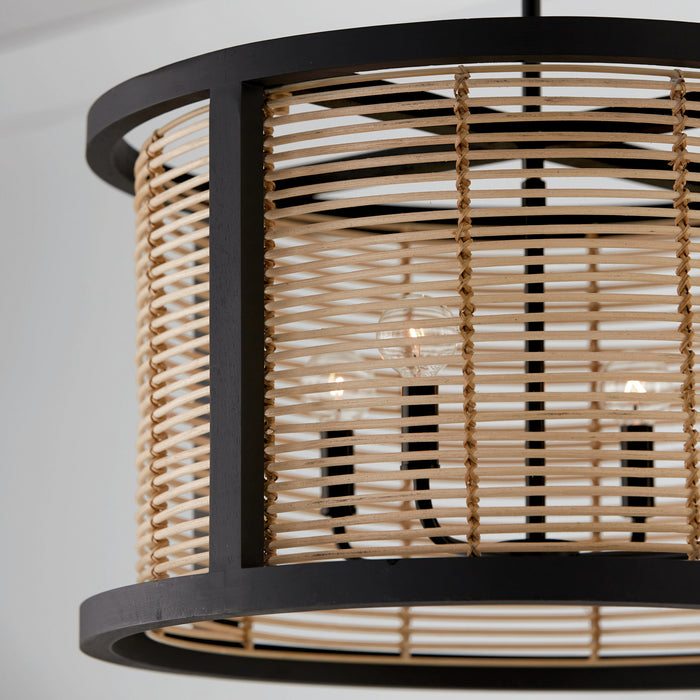 Capital Lighting 344061FK Four Light Pendant, Flat Black