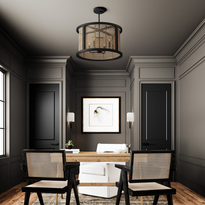 Capital Lighting 344061FK Four Light Pendant, Flat Black