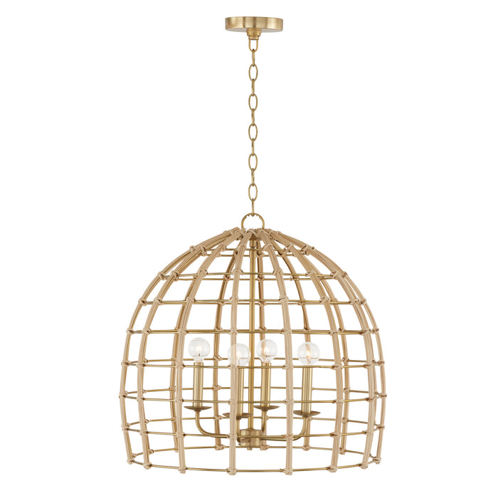 Capital Lighting 344141MA Four Light Pendant, Matte Brass