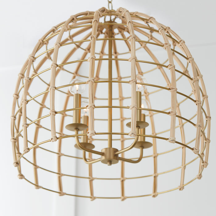 Capital Lighting 344141MA Four Light Pendant, Matte Brass