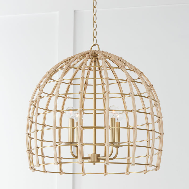 Capital Lighting 344141MA Four Light Pendant, Matte Brass