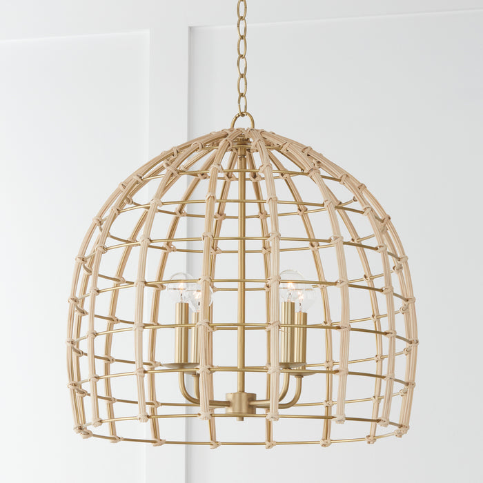 Capital Lighting 344141MA Four Light Pendant, Matte Brass