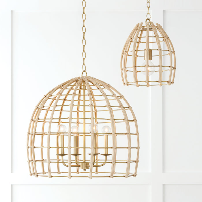 Capital Lighting 344141MA Four Light Pendant, Matte Brass