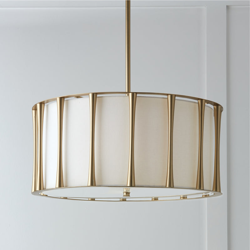 Capital Lighting 344641MA Four Light Pendant, Matte Brass