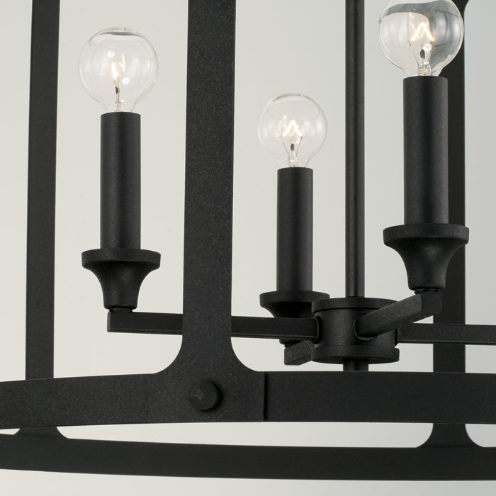 Capital Lighting 344941BI Four Light Pendant, Black Iron