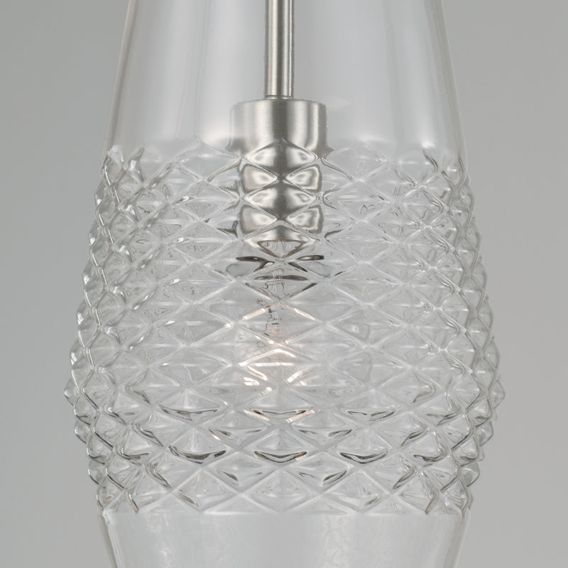 Capital Lighting 345011BN One Light Pendant, Brushed Nickel