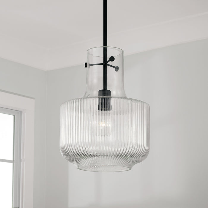 Capital Lighting 345111MB One Light Pendant, Matte Black