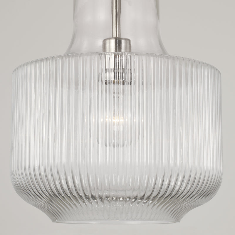 Capital Lighting 345111PN One Light Pendant, Polished Nickel