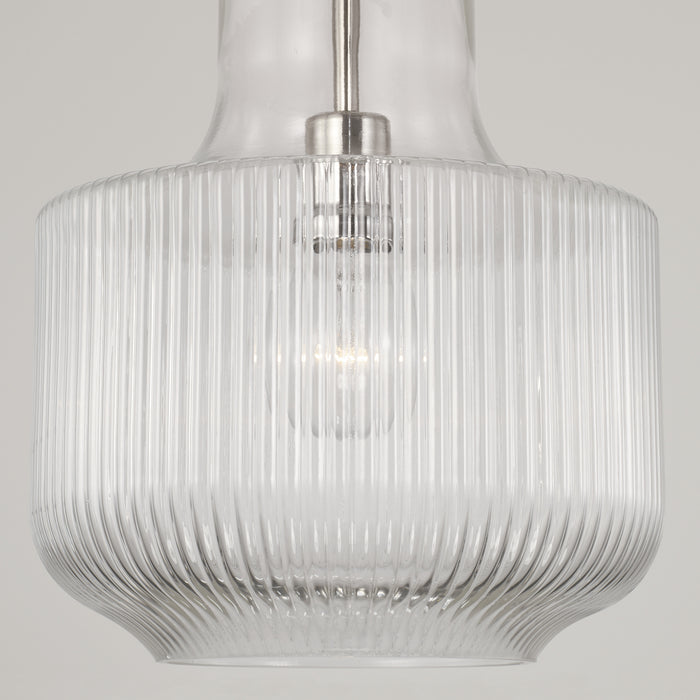 Capital Lighting 345111PN One Light Pendant, Polished Nickel