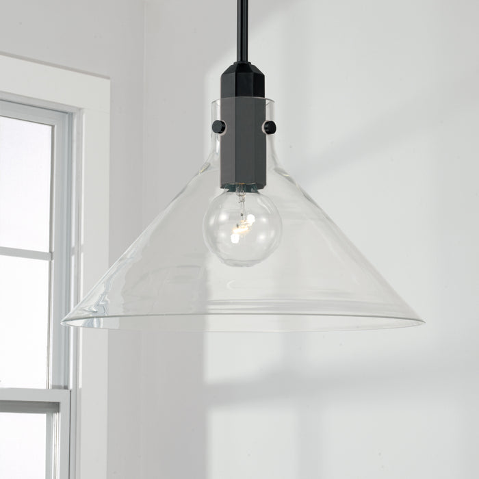 Capital Lighting 345811MB One Light Pendant, Matte Black