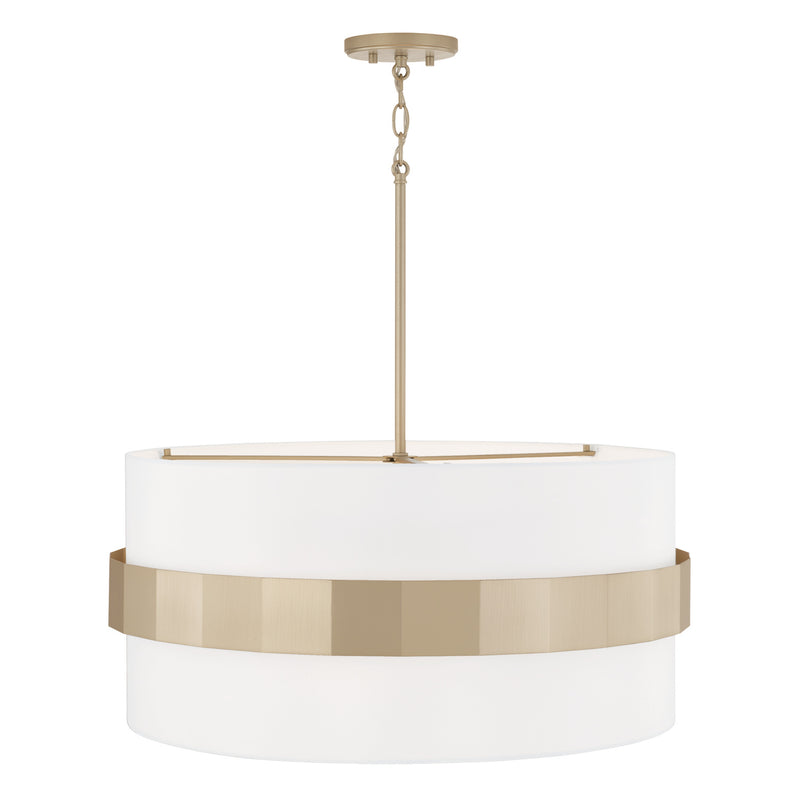 Capital Lighting 346241SF Four Light Pendant, Soft Gold