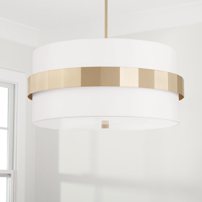 Capital Lighting 346241SF Four Light Pendant, Soft Gold
