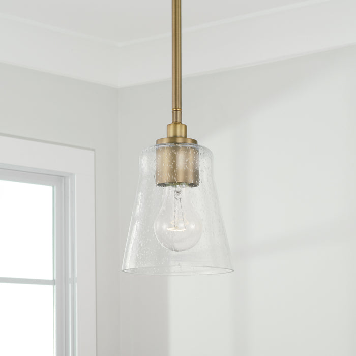 Capital Lighting 346911AD-533 One Light Pendant, Aged Brass