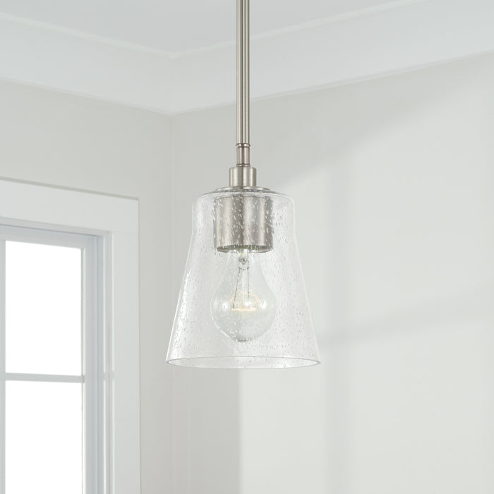 Capital Lighting 346911BN-533 One Light Pendant, Brushed Nickel