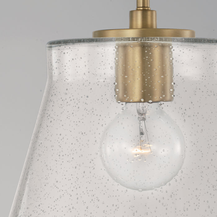 Capital Lighting 346912AD One Light Pendant, Aged Brass