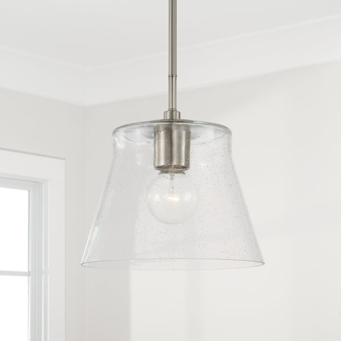 Capital Lighting 346912BN One Light Pendant, Brushed Nickel