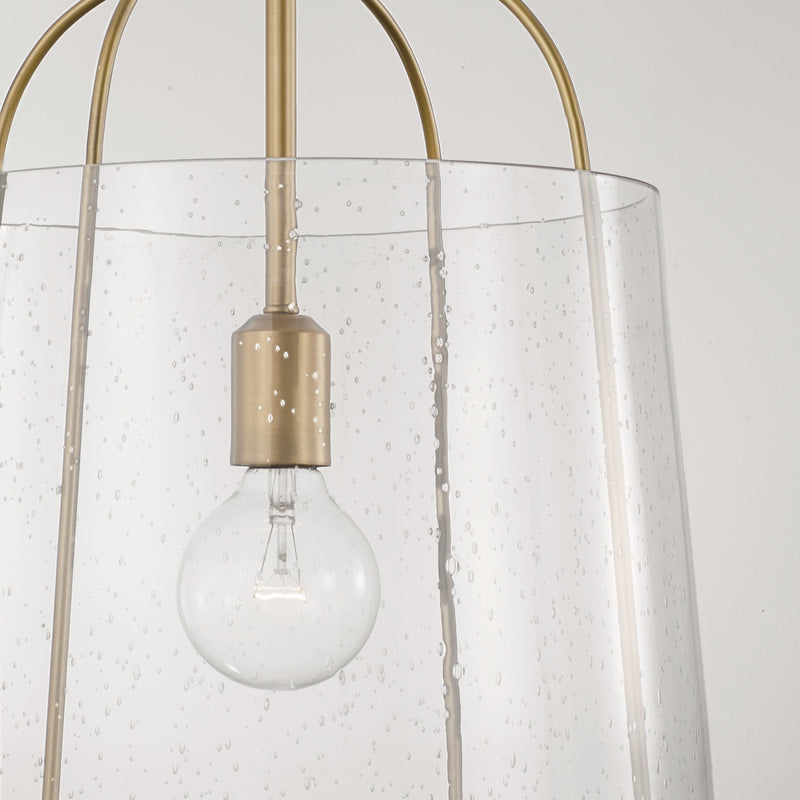 Capital Lighting 347011AD One Light Pendant, Aged Brass