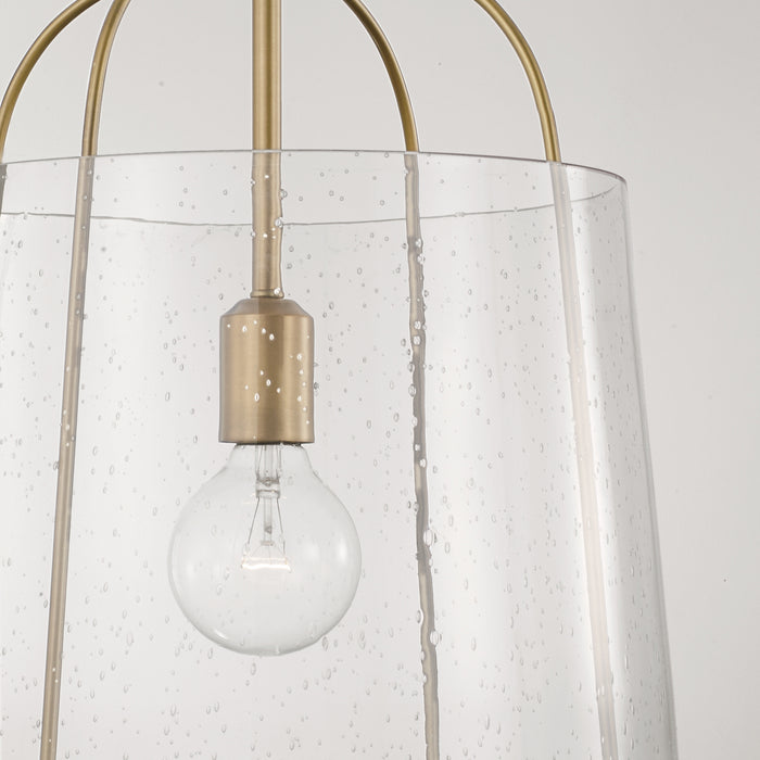 Capital Lighting 347011AD One Light Pendant, Aged Brass