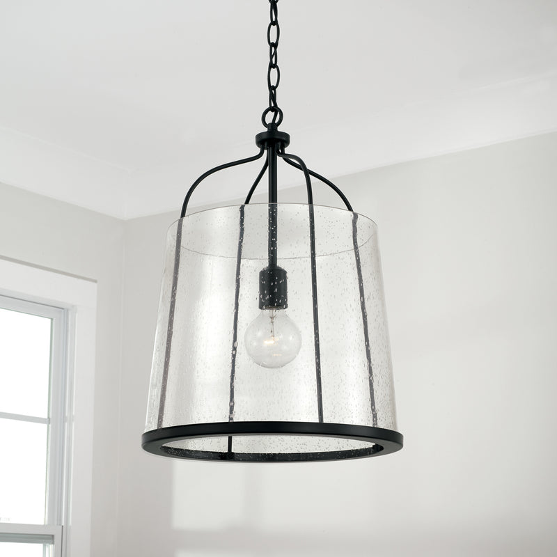 Capital Lighting 347011MB One Light Pendant, Matte Black