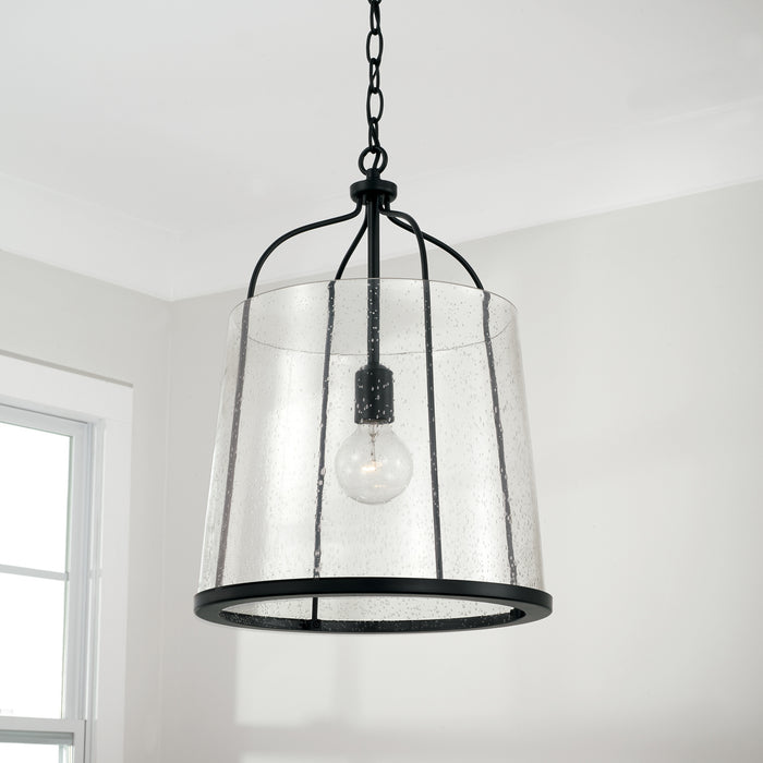 Capital Lighting 347011MB One Light Pendant, Matte Black