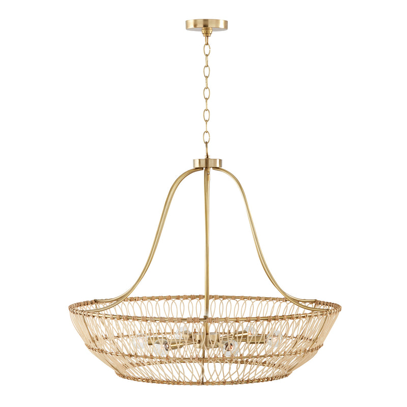 Capital Lighting 444161MA Six Light Chandelier, Matte Brass