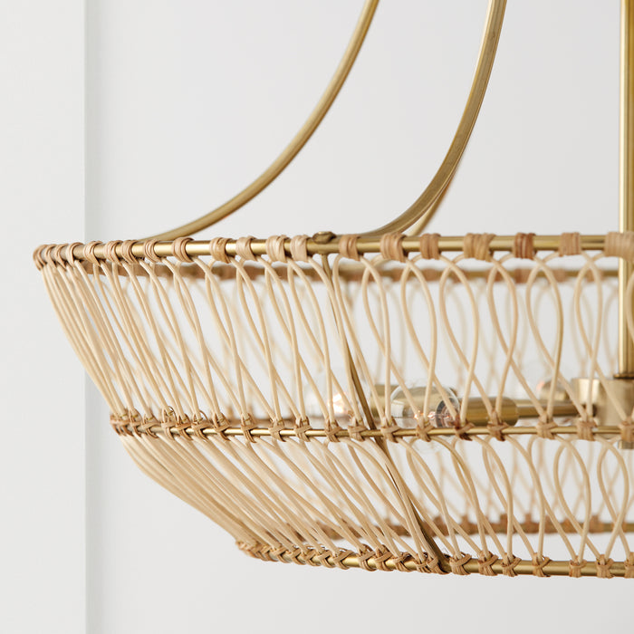 Capital Lighting 444161MA Six Light Chandelier, Matte Brass