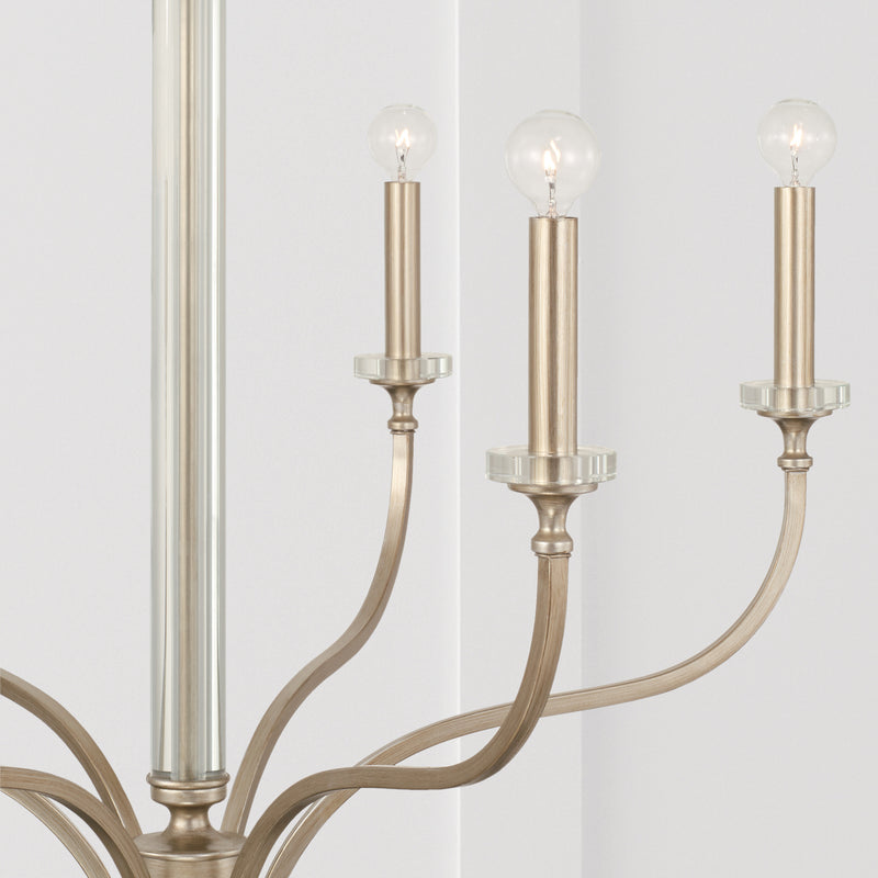 Capital Lighting 444861BS Six Light Chandelier, Brushed Champagne