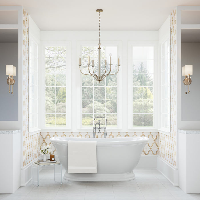 Capital Lighting 444861BS Six Light Chandelier, Brushed Champagne
