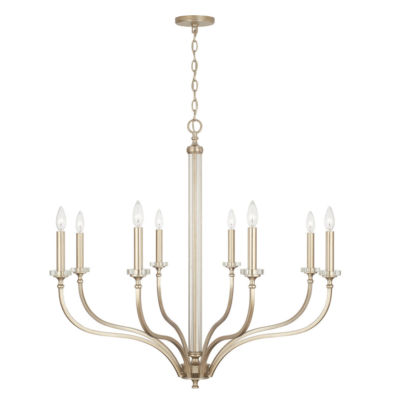 Capital Lighting 444881BS Eight Light Chandelier, Brushed Champagne