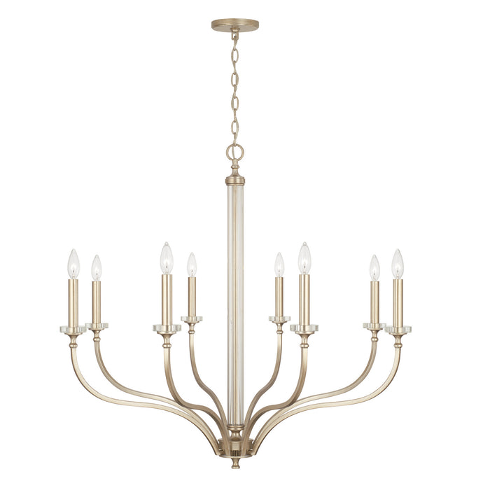 Capital Lighting 444881BS Eight Light Chandelier, Brushed Champagne