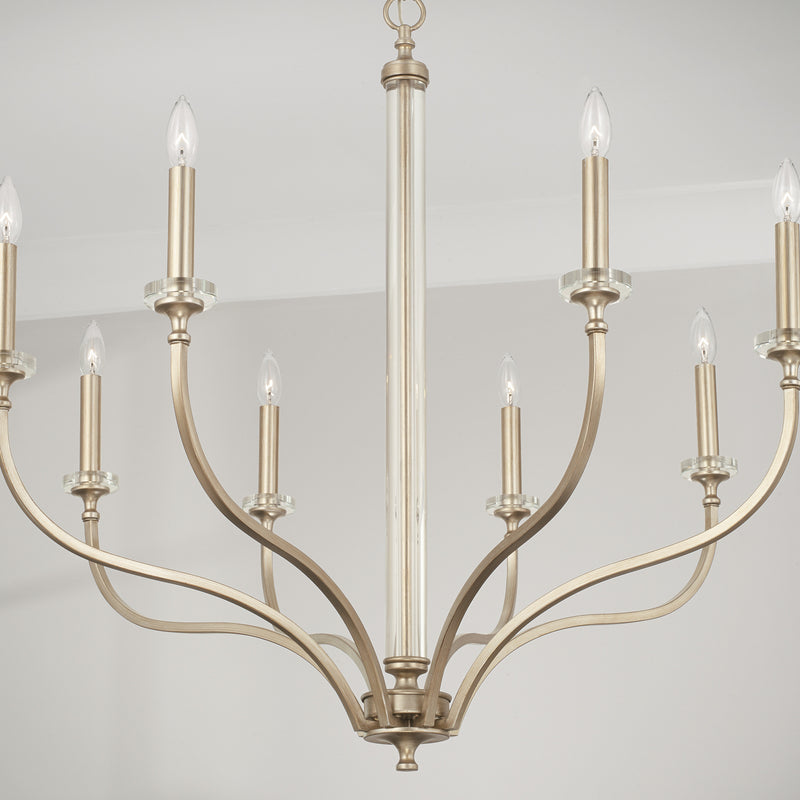 Capital Lighting 444881BS Eight Light Chandelier, Brushed Champagne