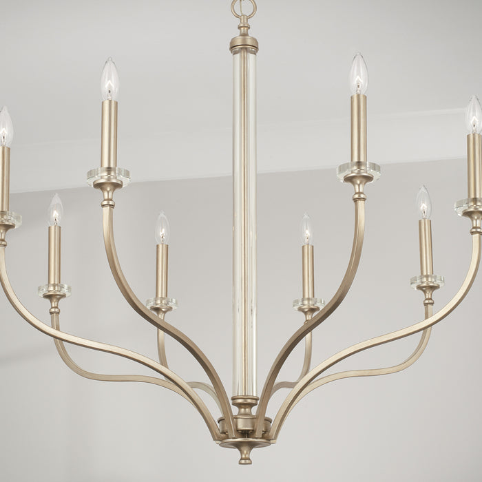 Capital Lighting 444881BS Eight Light Chandelier, Brushed Champagne