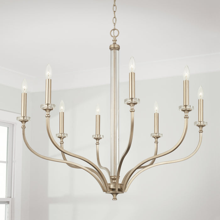 Capital Lighting 444881BS Eight Light Chandelier, Brushed Champagne