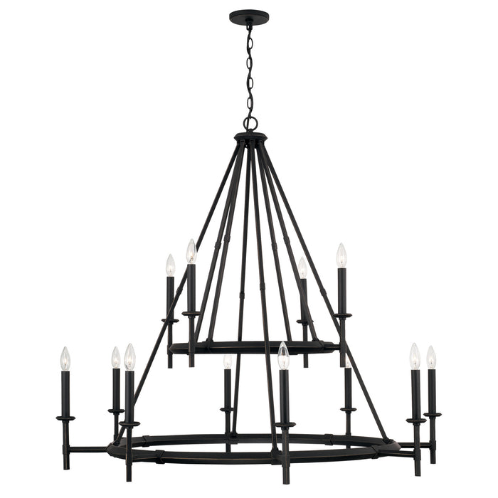Capital Lighting 445201IH 12 Light Chandelier, Brushed Black Iron