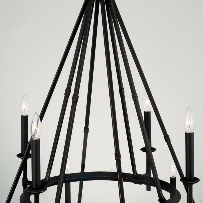 Capital Lighting 445201IH 12 Light Chandelier, Brushed Black Iron