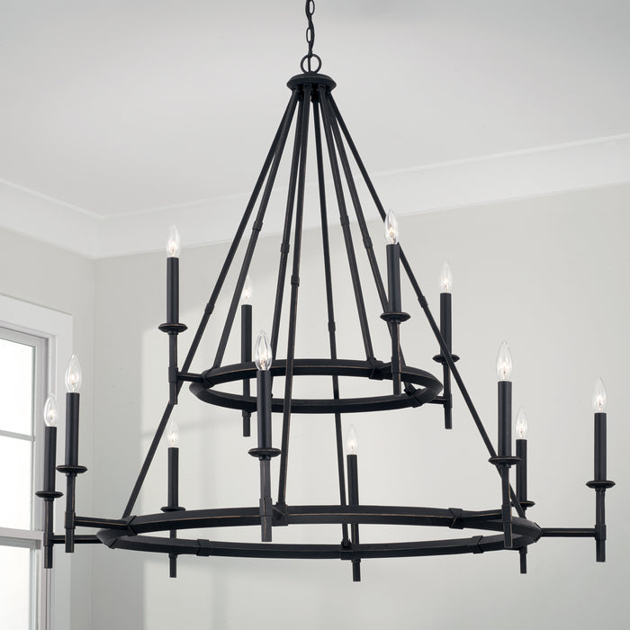 Capital Lighting 445201IH 12 Light Chandelier, Brushed Black Iron