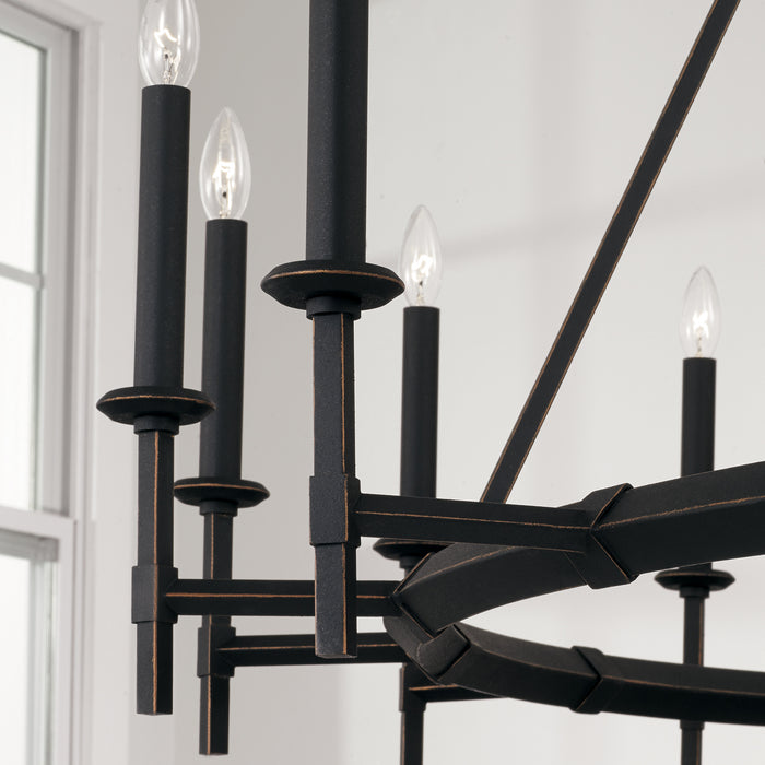 Capital Lighting 445202IH 16 Light Chandelier, Brushed Black Iron