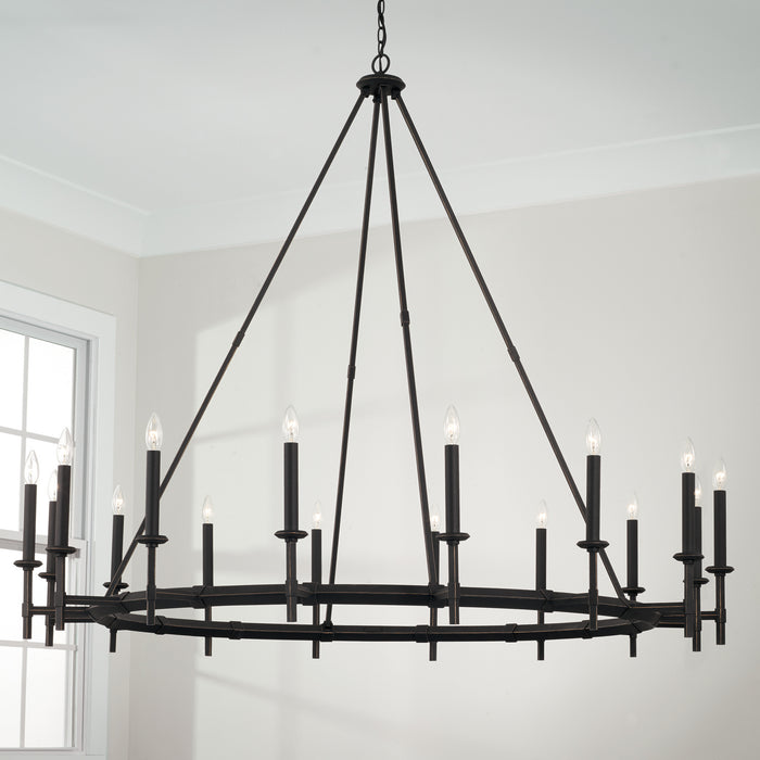 Capital Lighting 445202IH 16 Light Chandelier, Brushed Black Iron