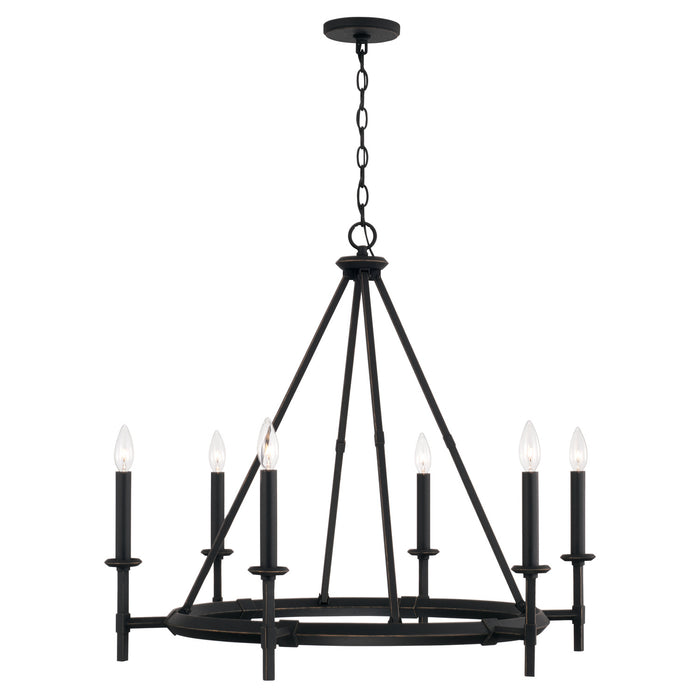 Capital Lighting 445261IH Six Light Chandelier, Brushed Black Iron