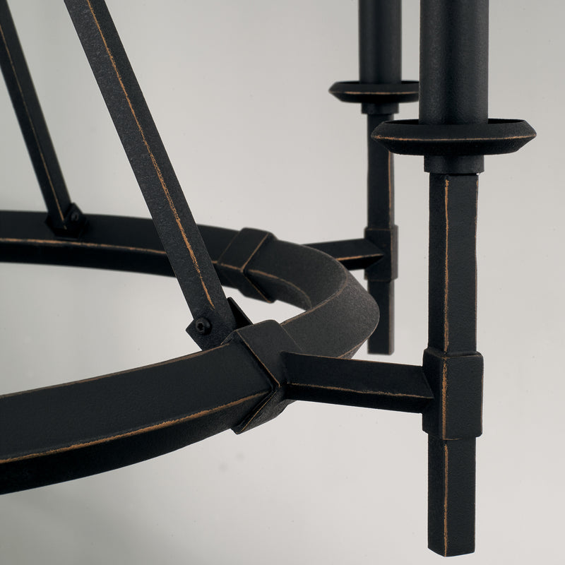 Capital Lighting 445261IH Six Light Chandelier, Brushed Black Iron
