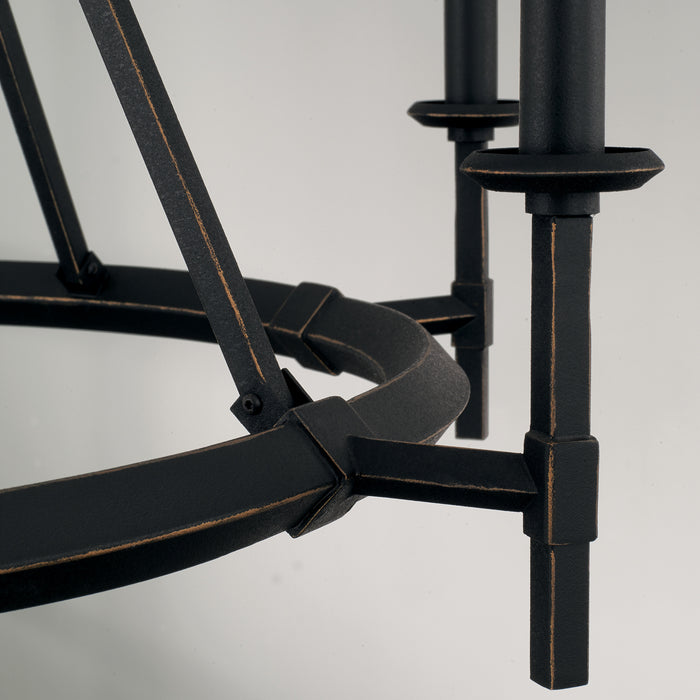 Capital Lighting 445261IH Six Light Chandelier, Brushed Black Iron