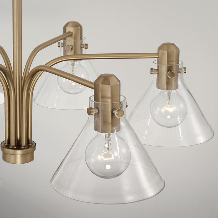 Capital Lighting 445861AD-528 Six Light Chandelier, Aged Brass