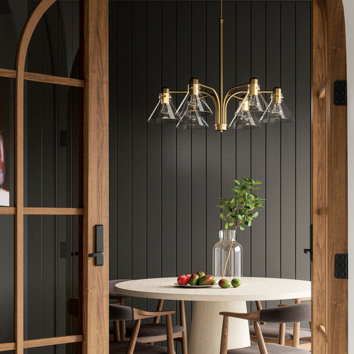 Capital Lighting 445861AD-528 Six Light Chandelier, Aged Brass