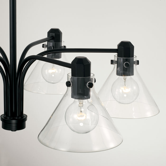 Capital Lighting 445861MB-528 Six Light Chandelier, Matte Black