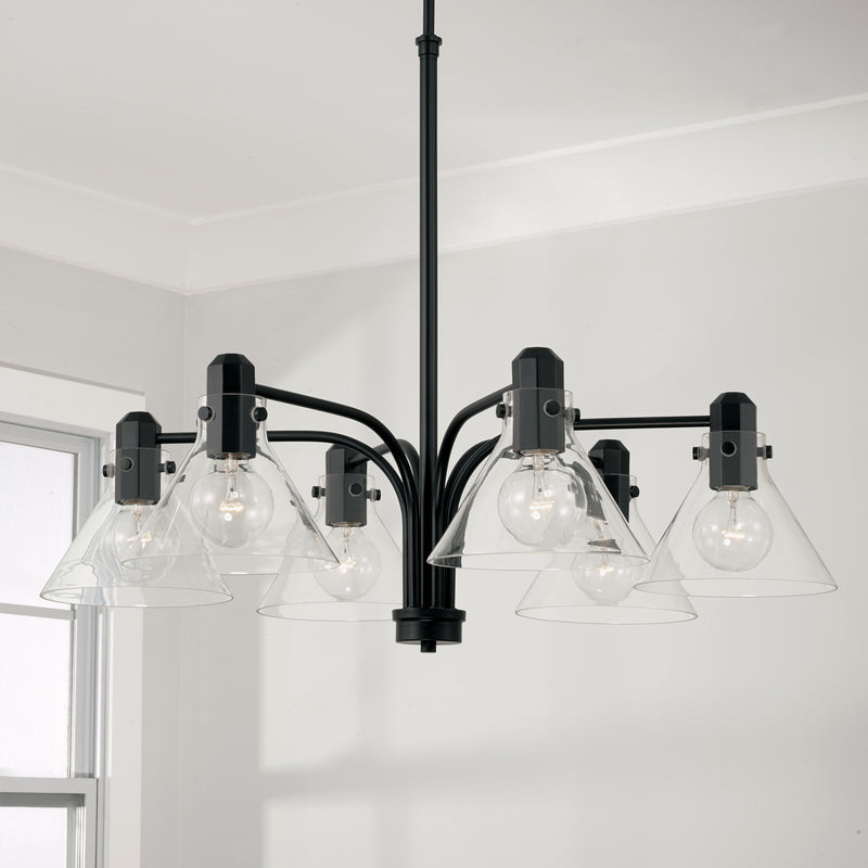 Capital Lighting 445861MB-528 Six Light Chandelier, Matte Black