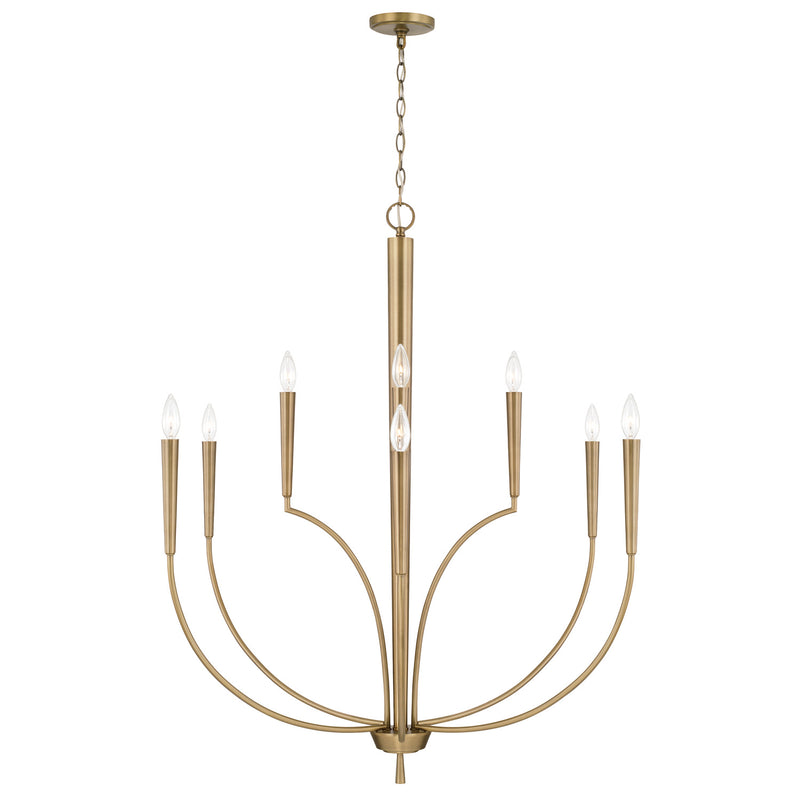 Capital Lighting 445901AD Ten Light Chandelier, Aged Brass